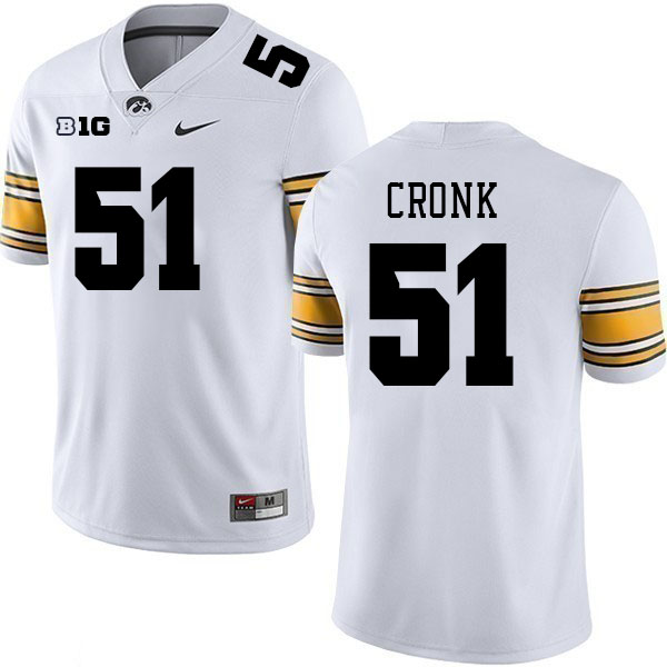 Iowa Hawkeyes #51 Coy Cronk College Football Jerseys Stitched Sale-White